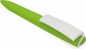 Ручка пластиковая soft-touch шариковая Zorro, зеленое яблоко/белый