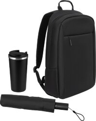 Подарочный набор Sirius, черный (зонт, термокружка, рюкзак)