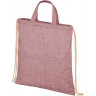 Рюкзак со шнурком Pheebs из 210 г/м2 переработанного хлопка, темно-бордовый