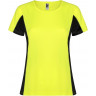  Футболка Roly Shanghai женская, неоновый желтый/черный, размер XL (48-50)