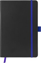 Блокнот ColorNote Black, твердая обложка A5, 80 листов, черный с синим