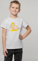 Футболка детская Skateboard, белая, 6 лет