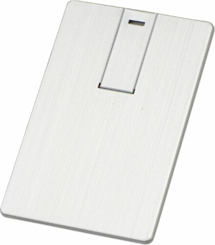 Флеш-карта USB 2.0 16 Gb в виде металлической карты Card Metal, серебристый