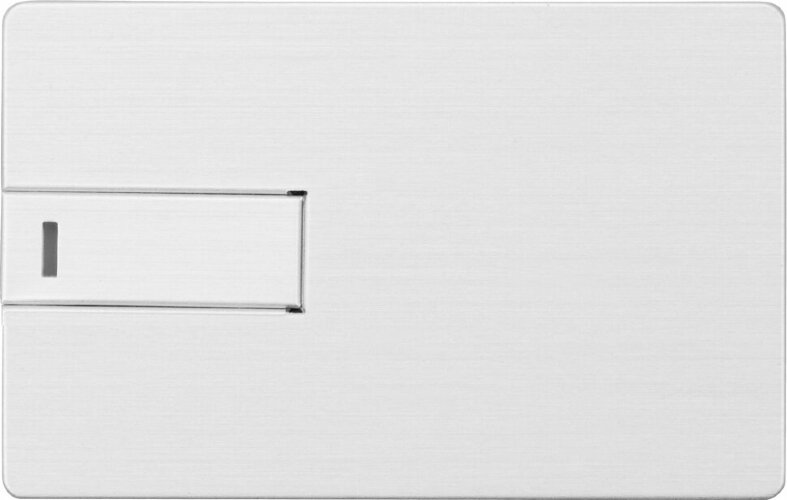 Флеш-карта USB 2.0 16 Gb в виде металлической карты Card Metal, серебристый