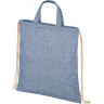 Рюкзак со шнурком Pheebs из 210 г/м2 переработанного хлопка, синий