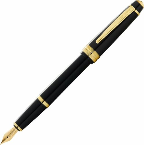 Перьевая ручка Cross Bailey Ligh Polished Black Resin and Gold Tone, перо F