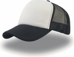 Бейсболка RAPPER, 5 клиньев, пластиковая застежка, белый, черный