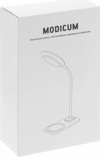 Настольная лампа с беспроводной зарядкой Molti Modicum, белая