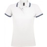 Рубашка поло женская Sol's Pasadena Women 200 с контрастной отделкой, белая с синим, размер S
