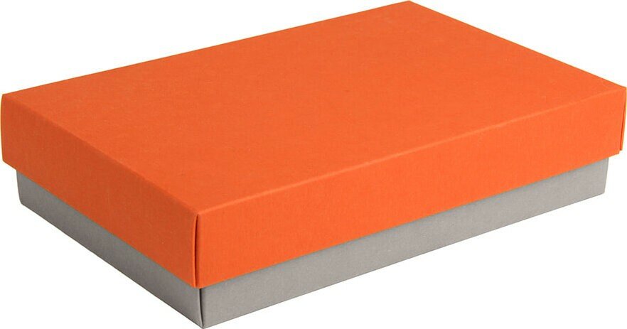 Коробка подарочная CRAFT BOX размер 17,5 x 11,5 x 4 см, серый, оранжевый