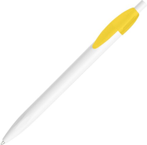 Ручка шариковая X-1 WHITE, белый/желтый непрозрачный клип, пластик