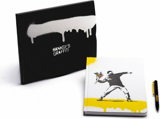 Набор Pininfarina Banksy Метатель цветов: шариковая ручка GrafeeX и тетрадь 14х21см каменная бумага, 64 л., линованная