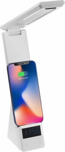 Лампа с беспроводной зарядкой смартфона и часов Uniscend Powerack, белая
