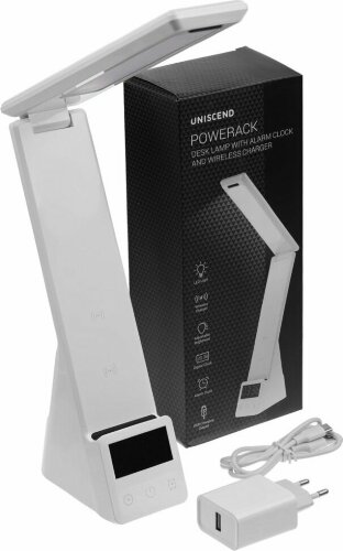 Лампа с беспроводной зарядкой смартфона и часов Uniscend Powerack, белая