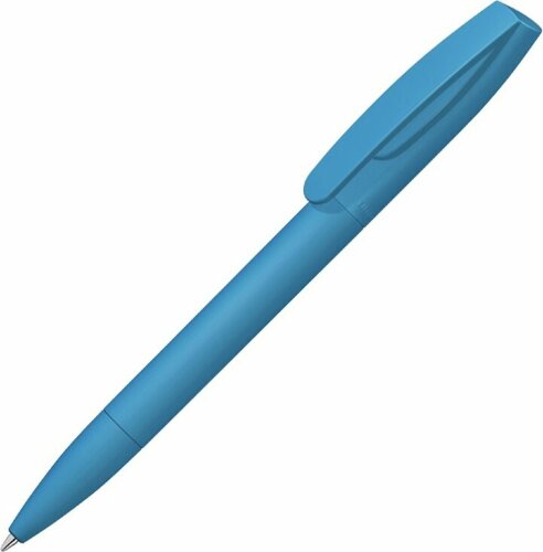 Шариковая ручка UMA Coral Gum с прорезиненным soft-touch корпусом и клипом, голубой