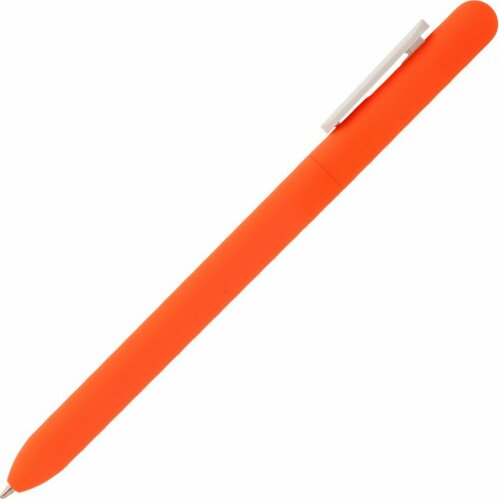 Ручка шариковая Swiper Soft Touch, неоново-оранжевая с белым