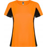 Футболка Roly Shanghai женская, неоновый оранжевый/черный, размер L (46)