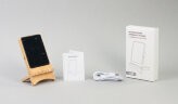 Складная беспроводная (15W) зарядная станция Puzzle с подсветкой логотипа, бежевый