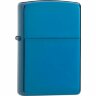 Зажигалка ZIPPO Classic с покрытием Sapphire™, латунь/сталь, синяя, глянцевая, 38x13x57 мм