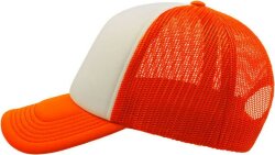 Бейсболка RAPPER, 5 клиньев, пластиковая застежка, белый, оранжевый