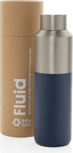 Термобутылка Fluid из переработанной нержавеющей стали RCS, 600 мл