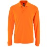 Рубашка поло мужская с длинным рукавом Sol's Perfect LSL Men, оранжевая, размер S