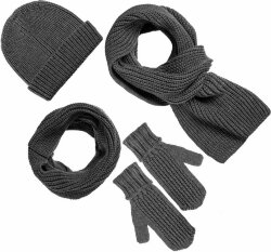 Шарф Nordkyn, серый меланж (эбонит)