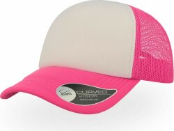 Бейсболка RAPPER, 5 клиньев, пластиковая застежка, белый, розовый