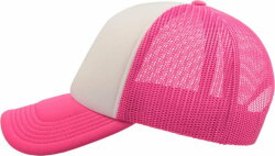 Бейсболка RAPPER, 5 клиньев, пластиковая застежка, белый, розовый