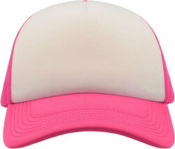 Бейсболка RAPPER, 5 клиньев, пластиковая застежка, белый, розовый