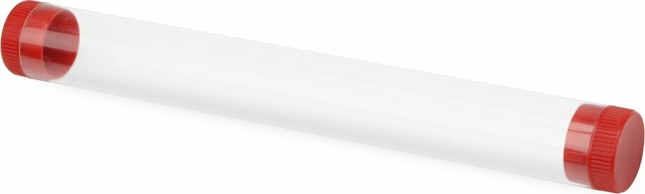 Футляр-туба пластиковый для ручки Tube 2.0, прозрачный/красный