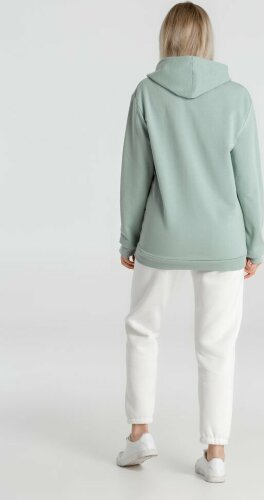 Толстовка с капюшоном унисекс Hoodie, серо-зеленая, XL