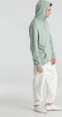 Толстовка с капюшоном унисекс Hoodie, серо-зеленая, XL