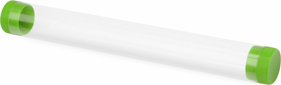Футляр-туба пластиковый для ручки Tube 2.0, прозрачный/зеленое яблоко