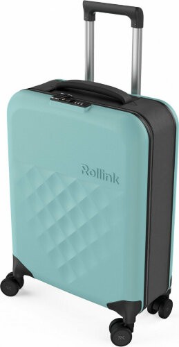 Чемодан складной Rollink Vega 360 55x40x20 см, 4 колеса, бирюзовый