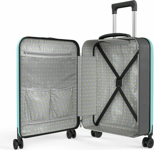 Чемодан складной Rollink Vega 360 55x40x20 см, 4 колеса, бирюзовый