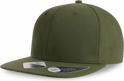 Бейсболка JAMES, 6 клиньев, плоский козырек, ПВС застежка, 100% перераб. полиэстер, 200 г/м2, оливковый