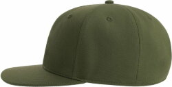Бейсболка JAMES, 6 клиньев, плоский козырек, ПВС застежка, 100% перераб. полиэстер, 200 г/м2, оливковый