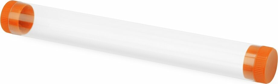 Футляр-туба пластиковый для ручки Tube 2.0, прозрачный/оранжевый