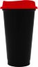 Стакан с крышкой Color Cap Black, черный с красным