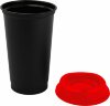 Стакан с крышкой Color Cap Black, черный с красным