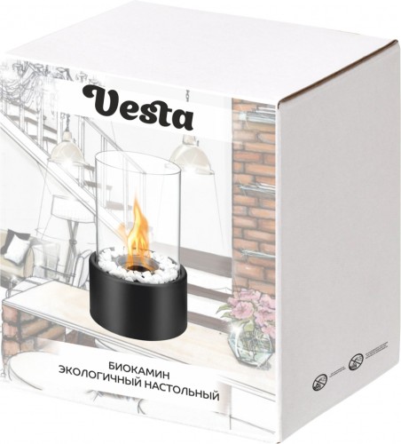 Биокамин настольный декоративный Vesta, черный