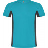 Спортивная футболка Roly Shanghai мужская, бирюзовый/графитовый, размер S (44)