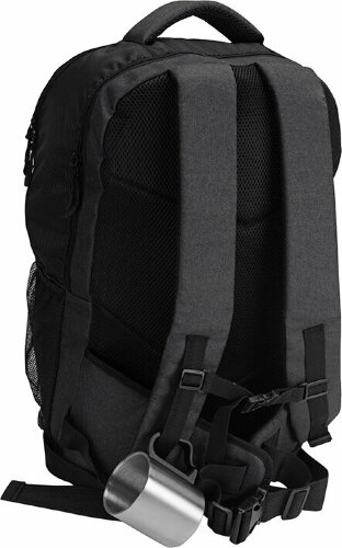 Стальная кружка Climber с пластиковой ручкой, серебристый/черный