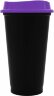 Стакан с крышкой Color Cap Black, черный с фиолетовым