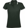 Рубашка поло женская Sol's Pasadena Women 200 с контрастной отделкой, зеленая с белым, размер S