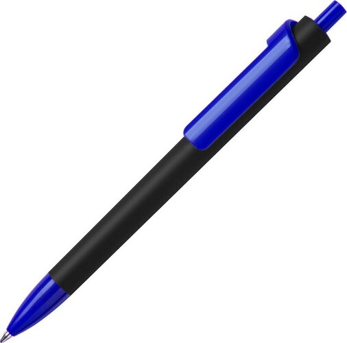 Ручка шариковая FORTE SOFT BLACK, покрытие soft touch, черный, синий