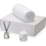 Подарочный набор White light 2.0 с пледом, диффузором, насыпной свечой