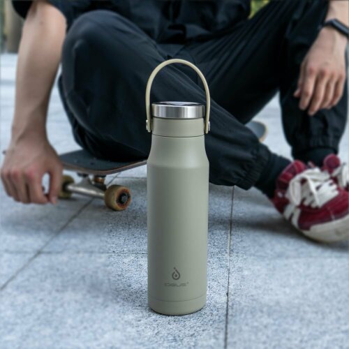 Термобутылка Ideus Tateyama, серо-бежевая