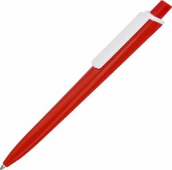 Ручка пластиковая трехгранная шариковая Lateen, красный/белый
